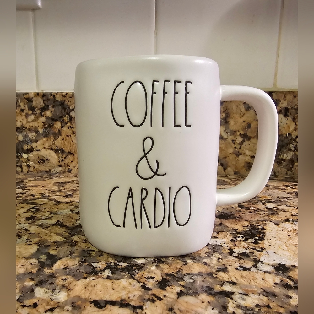 Rae Dunn COFFEE & CARDIO mug NWOT